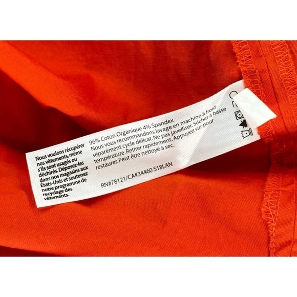 Eileen Fisher Top XS Orange Coral Long Sleeve Button Shirt Organic Cotton Blend - Picture 10 of 15